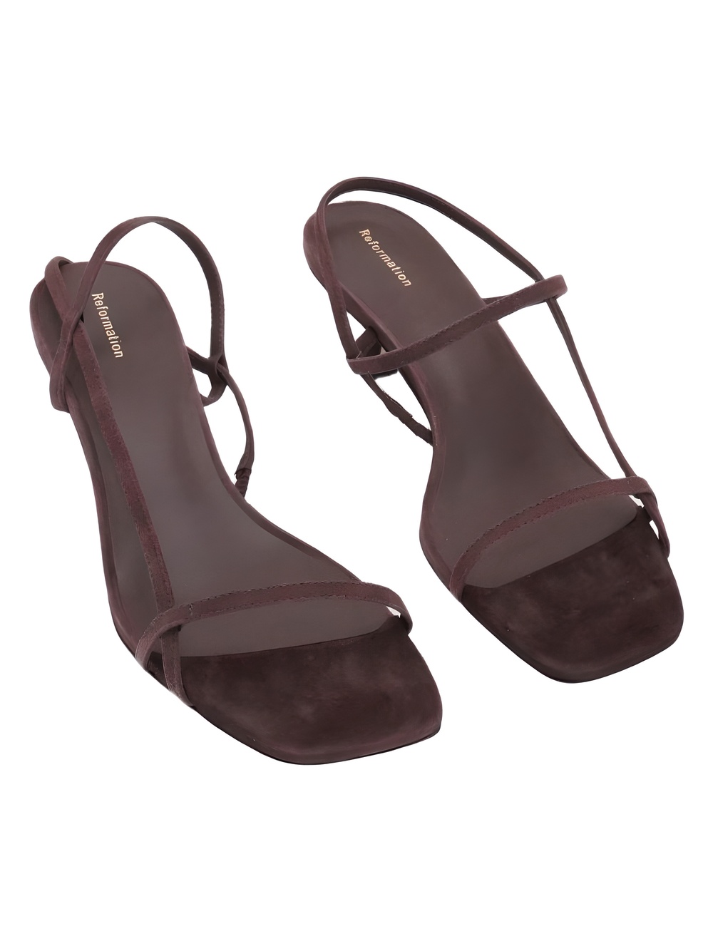 Reformation Serenity Bare Sandal Chocolate Suede Size 10M